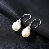 925 Silver FW Pearls Jewelry Female Drop Earrings