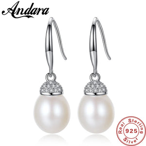 925 Silver FW Pearls Jewelry Female Drop Earrings