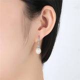 925 Silver FW Pearls Jewelry Female Drop Earrings