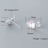 925 Sterling Silver Mouse Stud Earring for Women - Animal Jewelry Gift