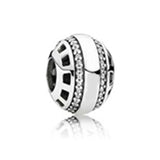 S925 Sterling Silver Clear CZ Charm Beads for Bracelet DIY
