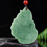 Natural Green Jadeite Dragon Guanyin Pendant