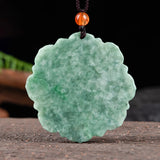 Natural Jade Green Jadeite Flower Women Pendant Gift