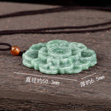 Natural Jade Green Jadeite Flower Women Pendant Gift