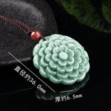 Natural Jade Green Jadeite Lucky Flower Pendant