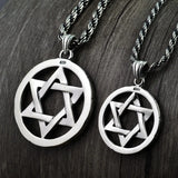 Vintage Six-Pointed Star David Star S925 Silver Couple Pendant