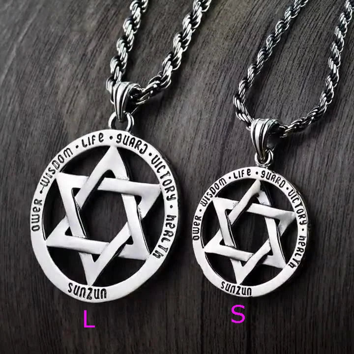 Vintage Six-Pointed Star David Star S925 Silver Couple Pendant
