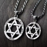 Vintage Six-Pointed Star David Star S925 Silver Couple Pendant