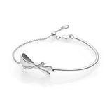 925 Sterling Silver Bow Bracelet with Clear CZ