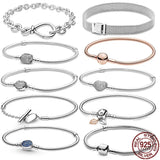 925 Sterling Silver Bracelet for Bead Charms Bangle DIY Jewelry
