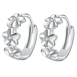 925 Sterling Silver Small Flower Round Earrings Female Charm Jewelry Gift