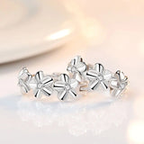925 Sterling Silver Small Flower Round Earrings Female Charm Jewelry Gift
