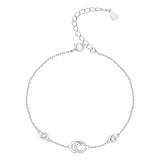 S925 Sterling Silver Bracelet Rose CC Zircon Women Jewelry Christmas Gift