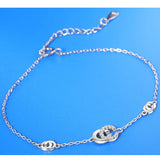 S925 Sterling Silver Bracelet Rose CC Zircon Women Jewelry Christmas Gift