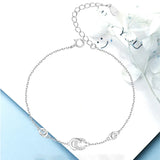 S925 Sterling Silver Bracelet Rose CC Zircon Women Jewelry Christmas Gift
