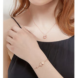 S925 Sterling Silver Rose Fan Zircon Bracelet Couple Gift