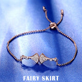 S925 Sterling Silver Rose Fan Zircon Bracelet Couple Gift