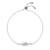 S925 Sterling Silver Rose Fan Zircon Bracelet Couple Gift