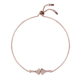 S925 Sterling Silver Rose Fan Zircon Bracelet Couple Gift