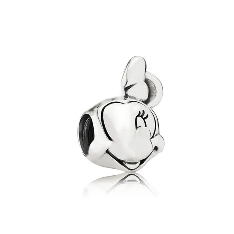 S925 Sterling Silver Charm Bead Piercing Heart Hollow Crystal