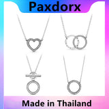 S925 Silver Necklace with Diamond Heart Pendant