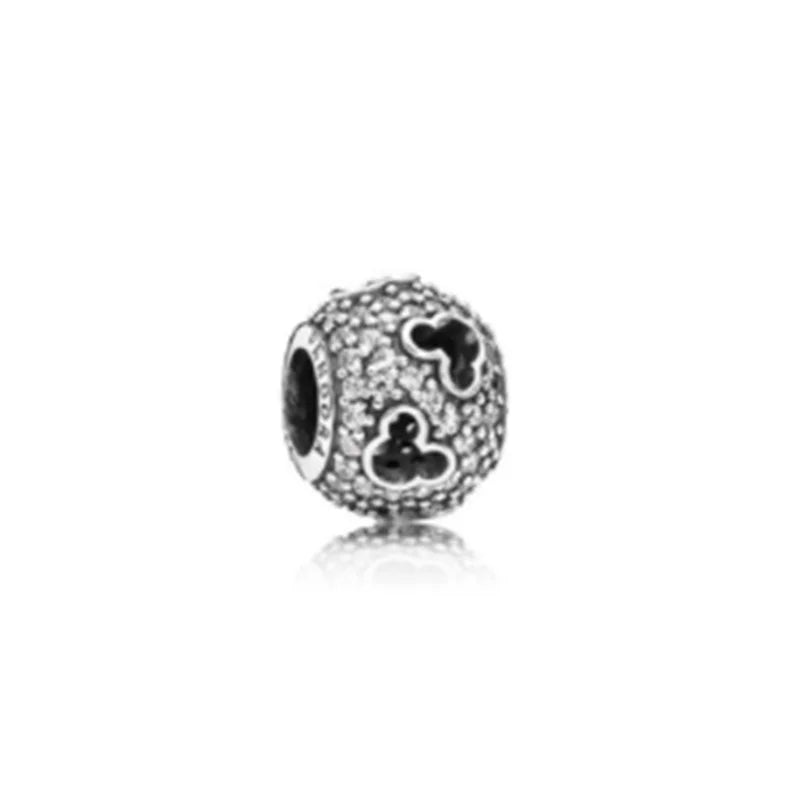 S925 Sterling Silver Crystal Butterfly Charm Bead Clear CZ Bracelet DIY Bangle