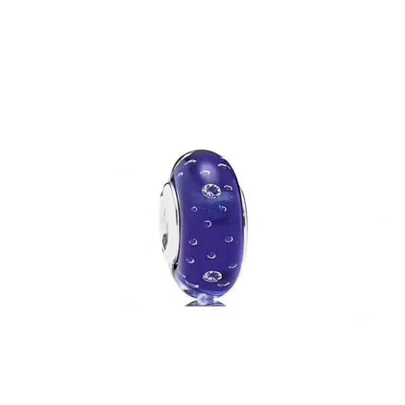 Sterling Silver Snowflake Charm Glass Bead Set