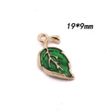 100pcs Leaf Shape Alloy Earring Keyring Necklace Phone Chain Charms