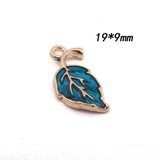 100pcs Leaf Shape Alloy Earring Keyring Necklace Phone Chain Charms