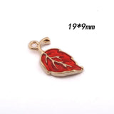 100pcs Leaf Shape Alloy Earring Keyring Necklace Phone Chain Charms