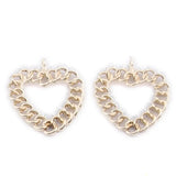 100pcs Rhinestone Paved Round Circle Earring Charms, Silver Colors Metal Alloy