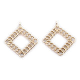 100pcs Rhinestone Paved Round Circle Earring Charms, Silver Colors Metal Alloy