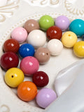 100pcs 14mm 16mm Acrylic Round Beads Straight Holes DIY Jewelry Pendant
