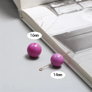 100pcs 14mm 16mm Acrylic Round Beads Straight Holes DIY Jewelry Pendant