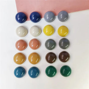 100pcs 15mm Geometry Resin Flatback Beads DIY Earring/Hair Accessory