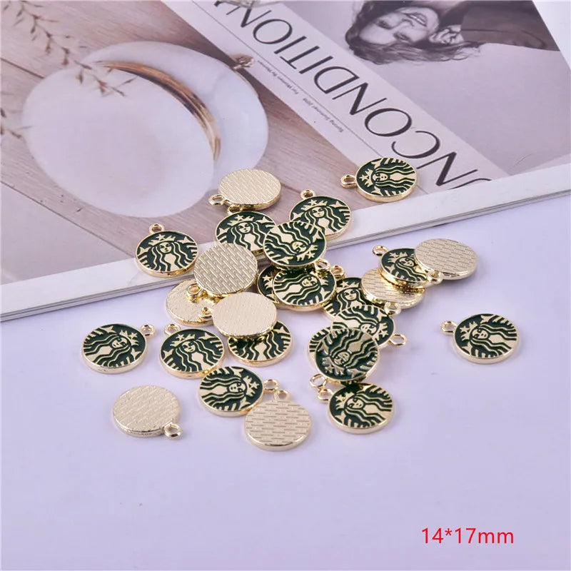 100pcs Cartoon Pattern Alloy Floating Locket Charms DIY Jewelry