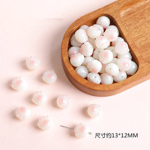 100pcs Cartoon Cat Paws Acrylic Beads DIY Jewelry Accessory