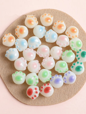 100pcs Cartoon Cat Paws Acrylic Beads DIY Jewelry Accessory