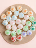 100pcs Cartoon Cat Paws Acrylic Beads DIY Jewelry Accessory