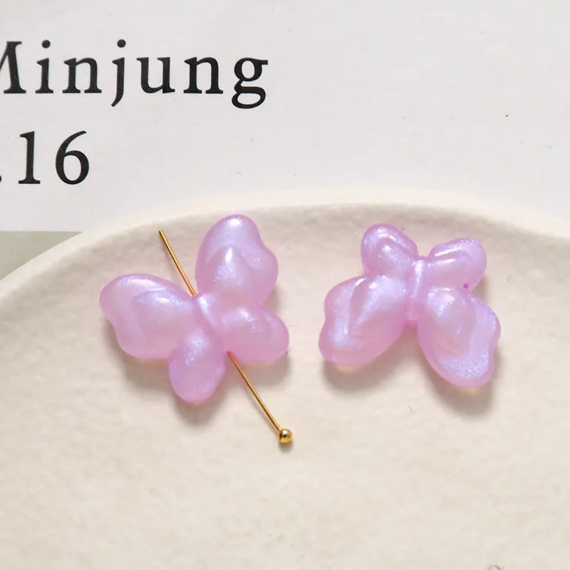 100pcs/lot Resin Butterfly Shape Beads for DIY Jewelry Making