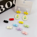 100pcs Rubber Paint Bow Alloy Charms DIY Jewelry