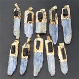 10PCS Raw Tourmaline Kyanite Pendant Charm Jewelry Nugget Necklace DIY