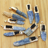 10PCS Raw Tourmaline Kyanite Pendant Charm Jewelry Nugget Necklace DIY