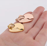 10Pairs Stainless Steel Broken Heart Charms for DIY Necklace