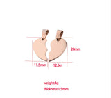 10Pairs Stainless Steel Broken Heart Charms for DIY Necklace