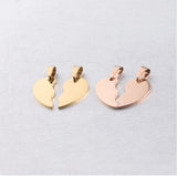10Pairs Stainless Steel Broken Heart Charms for DIY Necklace