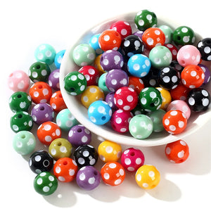 10Pcs 16mm Resin Dot Spacer Beads for Jewelry Making