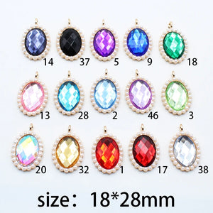 10Pcs Oval Pearl Acrylic Pendant Necklace Accessories