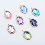 10Pcs Oval Pearl Acrylic Pendant Necklace Accessories