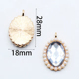 10Pcs Oval Pearl Acrylic Pendant Necklace Accessories